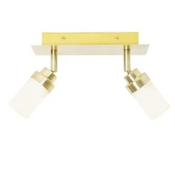 Bester Verkauf ✨ QAZQA Moderne badkamer spot messing 2-lichts IP44 - Japie 🧨 -Deckenleuchten Verkaufs-Shop 4495 105914 9