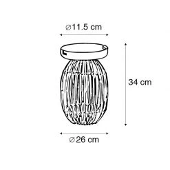 Blitzangebot 😉 QAZQA Ländliche Deckenlampe Bambus mit Weiß - Canna Capsule ⭐ -Deckenleuchten Verkaufs-Shop 4525 104920 3