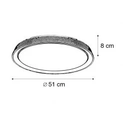 Bestpreis 🤩 Paul Neuhaus Plafondlamp zilver 51 cm incl. LED 3-staps dimbaar - Wendy 👏 -Deckenleuchten Verkaufs-Shop 4551 105261 4
