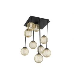 Bestes Angebot 👏 QAZQA Art Deco Deckenleuchte schwarz mit goldenen 9 Lichtern - Athens Wire ⌛ -Deckenleuchten Verkaufs-Shop 4560 103153 12