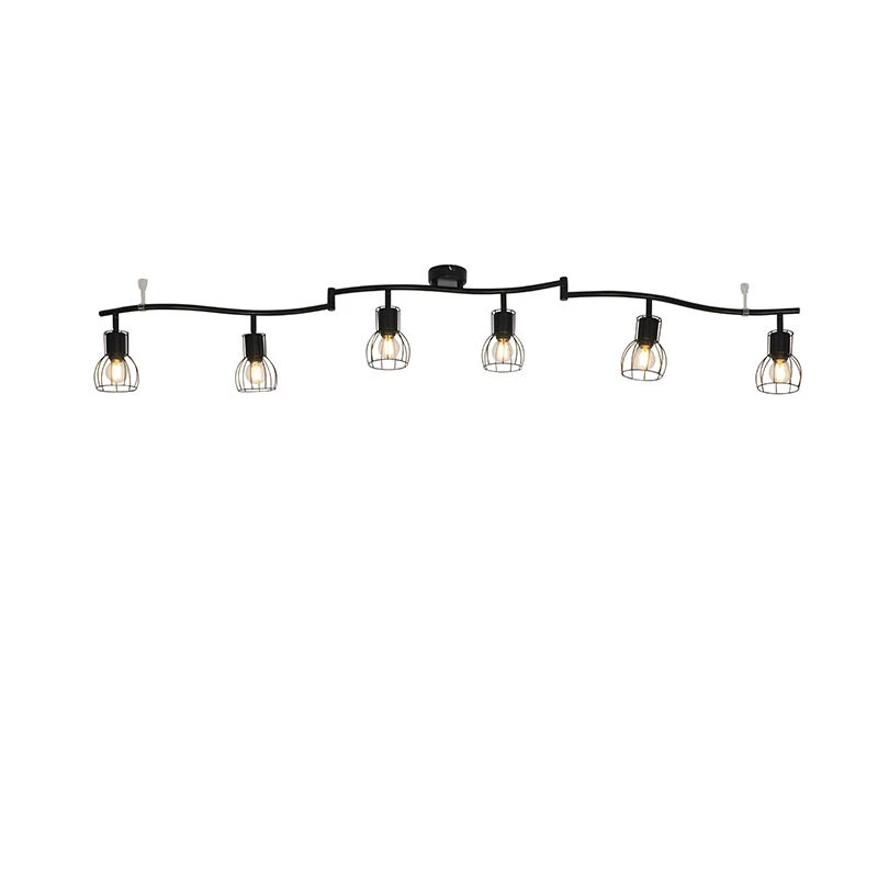 Budget 😀 QAZQA Moderne Deckenleuchte schwarz 162 cm 6-Lichter - Botu ❤️ 6 Budget 😀 QAZQA Moderne Deckenleuchte schwarz 162 cm 6-Lichter - Botu ❤️ – Bild 6