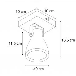 Budget ✔️ QAZQA Set aus 6 industriellen Spots grau Beton 1-Flammig - Creto 🛒 -Deckenleuchten Verkaufs-Shop 4570 96119 4