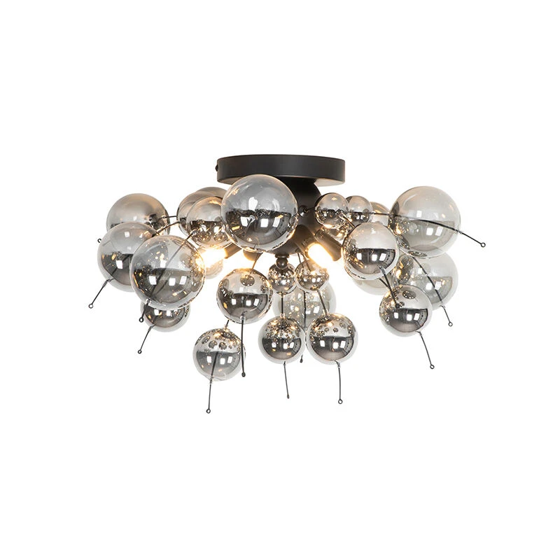 Bestes Angebot 🛒 QAZQA Deckenleuchte schwarz mit Rauchglas 50 cm 4-flammig - Explode 🧨 8 Bestes Angebot 🛒 QAZQA Deckenleuchte schwarz mit Rauchglas 50 cm 4-flammig - Explode 🧨 – Bild 8