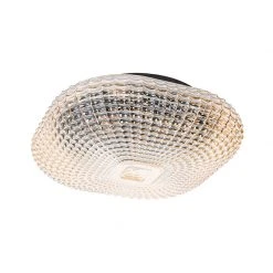 Aktion 🛒 QAZQA Klassische Deckenleuchte schwarz mit braunem Glas 40 cm IP44 - Damian 🎉 -Deckenleuchten Verkaufs-Shop 4624 104982 12