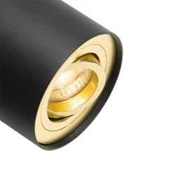 Billig ⭐ QAZQA Deckenstrahler schwarz mit gold dreh- und schwenkbar - Rondoo up ✨ -Deckenleuchten Verkaufs-Shop 4644 104343 7