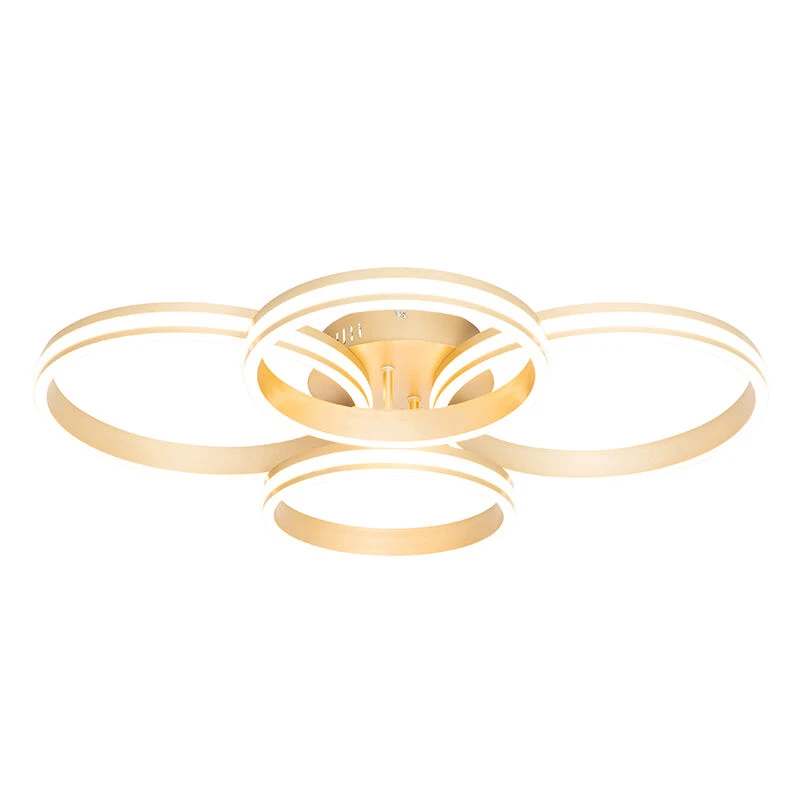 Billig 🎉 QAZQA Deckenleuchte Messing inkl. LED 3-stufig dimmbar 4-flammig - Navara 🤩 9 Billig 🎉 QAZQA Deckenleuchte Messing inkl. LED 3-stufig dimmbar 4-flammig - Navara 🤩 – Bild 9