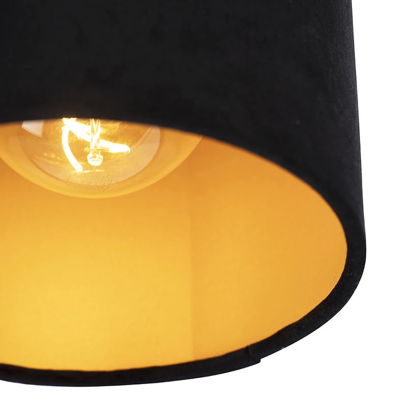 Rabatt ❤️ QAZQA Deckenleuchte mit Schirm schwarz/gold 20 cm - Combi schwarz 🧨 3 Rabatt ❤️ QAZQA Deckenleuchte mit Schirm schwarz/gold 20 cm - Combi schwarz 🧨 – Bild 3