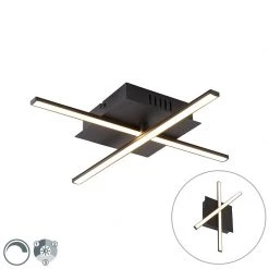 Neu 💯 QAZQA Moderne Deckenleuchte schwarz inkl. LED 3-stufig dimmbar - Cruz ⭐