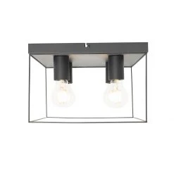 Bestes Angebot 🔔 QAZQA Minimalistische plafondlamp zwart 4-lichts vierkant - Kodi ❤️ -Deckenleuchten Verkaufs-Shop 4679 105603 6