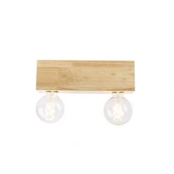 Besorgen 😀 QAZQA Ländliche Deckenstrahler Holz 2-Licht - Block 🛒 -Deckenleuchten Verkaufs-Shop 4698 103021 8