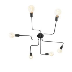 Budget 😍 QAZQA Design plafondlamp zwart 6-lichts - Facile ✔️ -Deckenleuchten Verkaufs-Shop 4700 105648 8