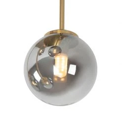 Auslauf 🌟 QAZQA Moderne Deckenleuchte Gold 5-Licht mit Rauchglas - Athen 🎁 -Deckenleuchten Verkaufs-Shop 4705 103140 3