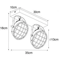 Schlussverkauf 😉 QAZQA Vintage Spot schwarz 2-flammig - Tamina 🥰 -Deckenleuchten Verkaufs-Shop 4717 104426 3