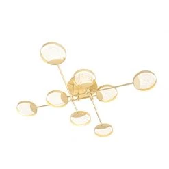 Top 10 🤩 QAZQA Deckenleuchte Gold inkl. LED 3-Stufen dimmbar 8 Lichter - Patrick ⭐ -Deckenleuchten Verkaufs-Shop 4737 104519 7