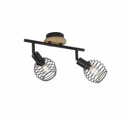 Bestes Angebot 🧨 Paul Neuhaus Design Deckenspot schwarz mit Holz 2-flammig - Profits ⭐ -Deckenleuchten Verkaufs-Shop 4745 105272 4