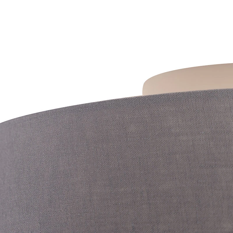 Am billigsten 🎉 QAZQA Moderne Deckenleuchte mit dunkelgrauem Schirm 35 cm - Combi ⌛ 2 Am billigsten 🎉 QAZQA Moderne Deckenleuchte mit dunkelgrauem Schirm 35 cm - Combi ⌛ – Bild 2