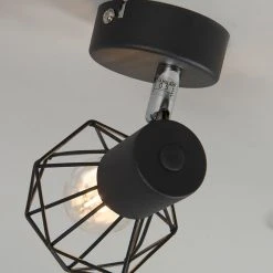 Bestes Angebot 🔔 QAZQA Art Deco Spot schwarz schwenk- und neigbar - Mosh 1 👏 -Deckenleuchten Verkaufs-Shop 4753 93944 6