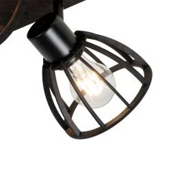 Bestpreis 👏 QAZQA Industrielle Deckenlampe schwarz 4-flammig - Fotu 👍 -Deckenleuchten Verkaufs-Shop 4755 102381 2