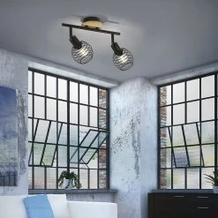 Bestes Angebot 🧨 Paul Neuhaus Design Deckenspot schwarz mit Holz 2-flammig - Profits ⭐ -Deckenleuchten Verkaufs-Shop 4764 105272 7