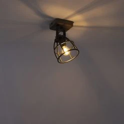 Top 10 🔥 QAZQA Industriestrahler schwarz mit Holz verstellbar - Arthur 💯 -Deckenleuchten Verkaufs-Shop 4765 102427 10