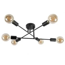 Großhandel 🔔 QAZQA Industrielle Deckenleuchte schwarz 6-Lichter - Sydney Bondi 🔥 -Deckenleuchten Verkaufs-Shop 4785 99132 12