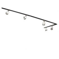 Brandneu 🛒 QAZQA Schienensystem mit 5 Spots 1-phasig schwarz mit Stahl - Suplux 👏 -Deckenleuchten Verkaufs-Shop 4806 94921 8
