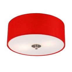 Bestes Angebot 👏 QAZQA Moderne Deckenleuchte rot 30 cm - Drum 💯