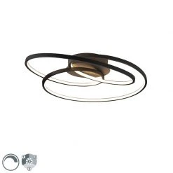 Großhandel ❤️ Trio Leuchten Deckenleuchte schwarz 60 cm inkl. LED 3-stufig dimmbar - Rowin 🧨