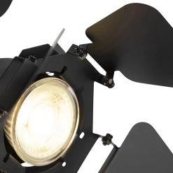 Schlussverkauf 😉 QAZQA Industriestudio Spot schwarz GU10 mit Klappen - Film 👍 -Deckenleuchten Verkaufs-Shop 4860 96892 5