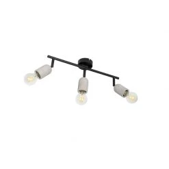 Aktion 🤩 QAZQA Industriefleck schwarz mit Beton 3-Licht - Pedra 🛒 -Deckenleuchten Verkaufs-Shop 4862 103166 13