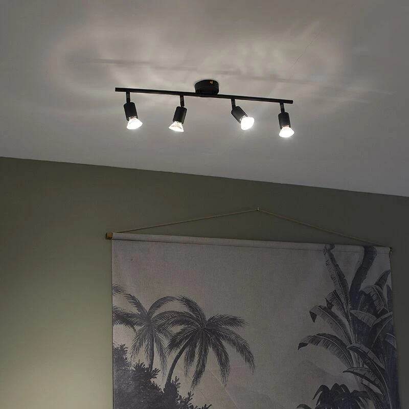 Neu 🤩 QAZQA Industriestrahler schwarz kippbar - Jeany 4 🧨 1 Neu 🤩 QAZQA Industriestrahler schwarz kippbar - Jeany 4 🧨