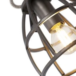 Top 10 🔥 QAZQA Industriestrahler schwarz mit Holz verstellbar - Arthur 💯 -Deckenleuchten Verkaufs-Shop 4894 102427 7