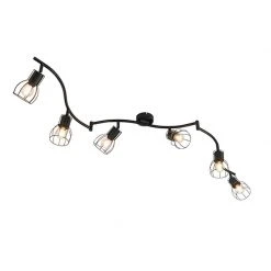 Budget 😀 QAZQA Moderne Deckenleuchte schwarz 162 cm 6-Lichter - Botu ❤️