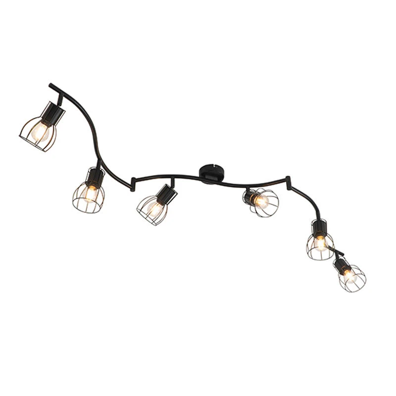 Budget 😀 QAZQA Moderne Deckenleuchte schwarz 162 cm 6-Lichter - Botu ❤️ 1 Budget 😀 QAZQA Moderne Deckenleuchte schwarz 162 cm 6-Lichter - Botu ❤️