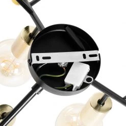 Blitzangebot ⌛ QAZQA Moderne Deckenlampe Schwarz mit Gold 12 Lichter - Juul 👏 -Deckenleuchten Verkaufs-Shop 4918 104776 9