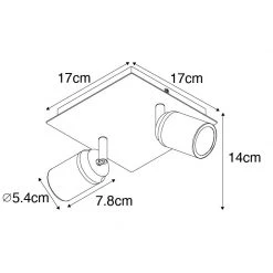 Brandneu 👏 QAZQA Professional Moderne badkamer spot wit vierkant 2-lichts IP44 - Ducha 😀 -Deckenleuchten Verkaufs-Shop 4923 105231 3