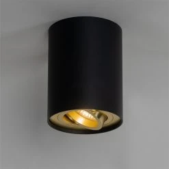 Billig ⭐ QAZQA Deckenstrahler schwarz mit gold dreh- und schwenkbar - Rondoo up ✨ -Deckenleuchten Verkaufs-Shop 4924 104343 12