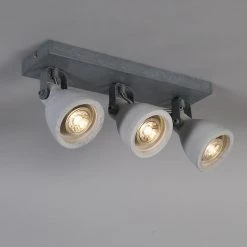 Am billigsten 😉 QAZQA Industriespot grauer Beton 3-flammig - Creto 🔥 -Deckenleuchten Verkaufs-Shop 4932 94004 5