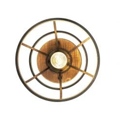 Schlussverkauf 🔔 QAZQA Intelligente Deckenleuchte schwarz mit Holz inkl. WiFi E27 - Arthur 🌟 -Deckenleuchten Verkaufs-Shop 4948 103580 9