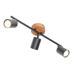 Beste Bewertungen von 🎉 QAZQA Industriële spot zwart met hout kantelbaar 3-lichts - Jeana 💯 -Deckenleuchten Verkaufs-Shop 4977 105642 8