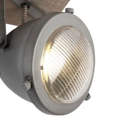 Brandneu 🧨 QAZQA Industriespot Stahl mit Holz kippbar 3-Licht - Emado 😉 -Deckenleuchten Verkaufs-Shop 5006 96670 5