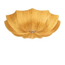 Bestes Angebot ✨ QAZQA Design-Deckenlampe Gold Silk 52 cm 3-flammig - Plu 🔥 -Deckenleuchten Verkaufs-Shop 5015 105324 11