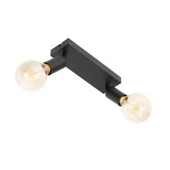 Am billigsten 🧨 QAZQA Moderne spot zwart rechthoekig 2-lichts - Facil 👏 -Deckenleuchten Verkaufs-Shop 5015 105777 8