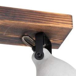 Billig 💯 QAZQA Industrielle Deckenlampe Holz mit Beton 2-flammig - Creto 🎁 -Deckenleuchten Verkaufs-Shop 5032 104420 10