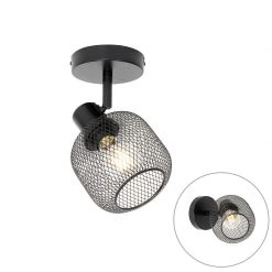 Neu ⭐ QAZQA Industriespot schwarz - Bliss Mesh 😍