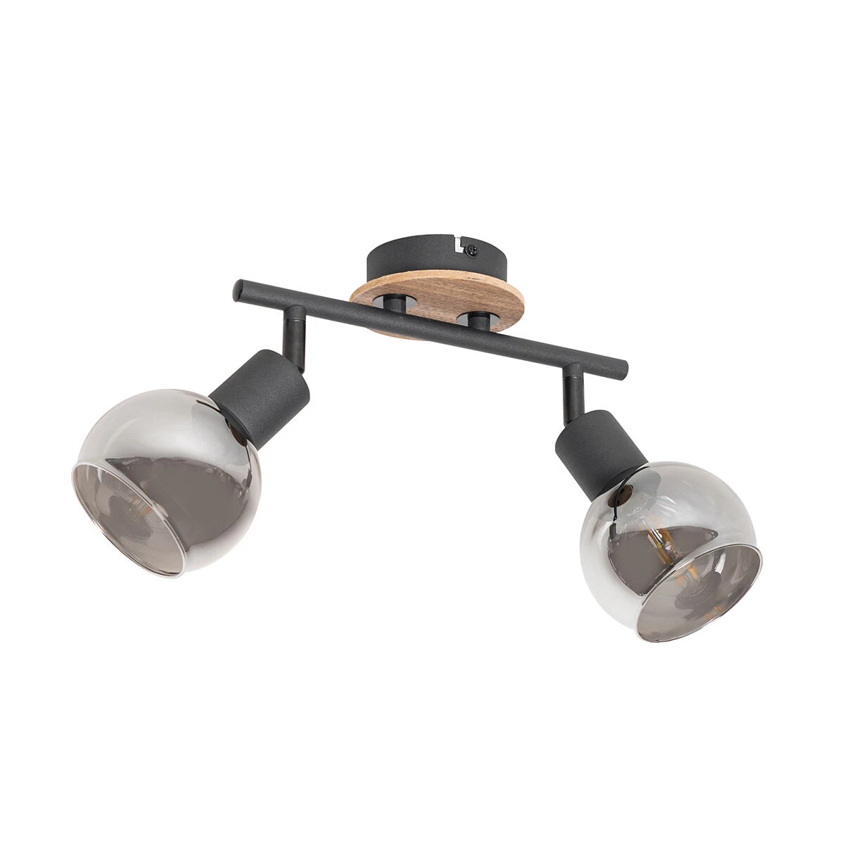 Besorgen 🔥 QAZQA Deckenleuchte schwarz mit Rauchglas und Holz 2-flammig - Vidro 👍 13 Besorgen 🔥 QAZQA Deckenleuchte schwarz mit Rauchglas und Holz 2-flammig - Vidro 👍 – Bild 13