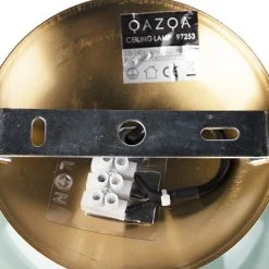 Budget 🥰 QAZQA Art Deco Deckenleuchte messing mit grünem Glaslampenschirm - Pallon ⌛ -Deckenleuchten Verkaufs-Shop 5044 97253 8