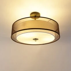 Beste Bewertungen von 😍 QAZQA Moderne Deckenleuchte braun mit weiß 50 cm 3-flammig - Drum Duo 🥰 -Deckenleuchten Verkaufs-Shop 5055 104408 9