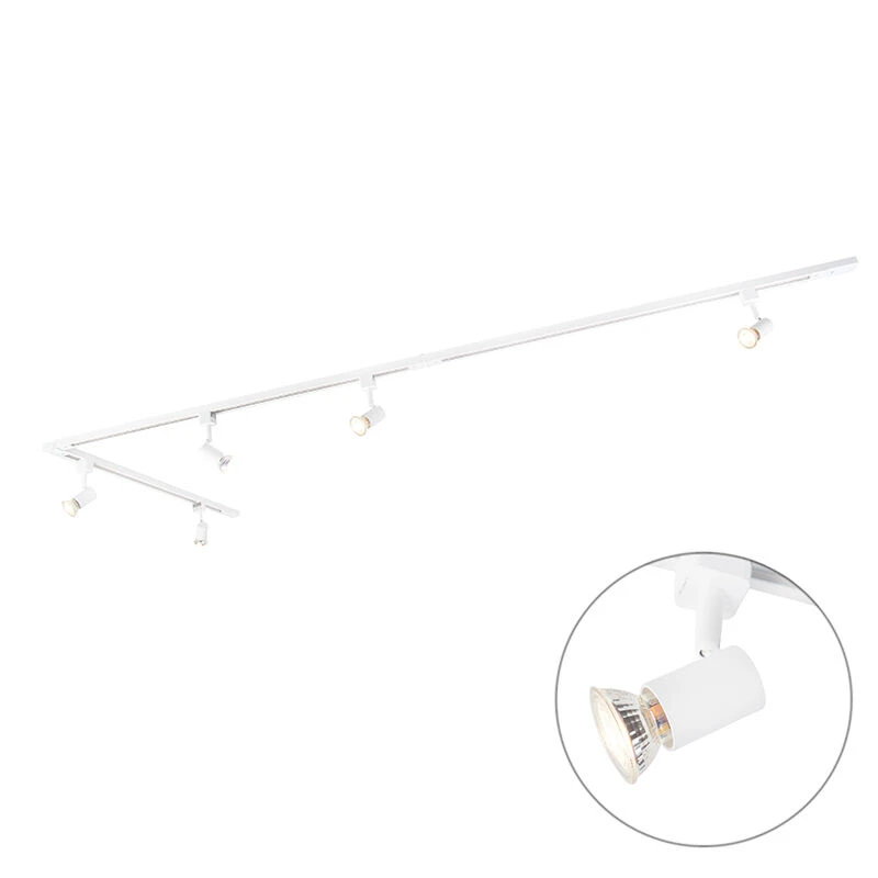 Am billigsten ✔️ QAZQA Modernes Schienensystem mit 5 Spots 1-phasig weiß - Jeany .. 😀 1 Am billigsten ✔️ QAZQA Modernes Schienensystem mit 5 Spots 1-phasig weiß - Jeany .. 😀