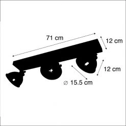 Billig 🥰 Leuchten Direct Rustikaler Strahler schwarz 3-Flammig - Fors 🛒 -Deckenleuchten Verkaufs-Shop 5077 98981 3